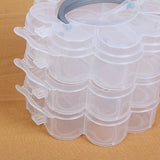 3-Tier Clear Plastic Stackable Organiser Storage Box Container - Clear