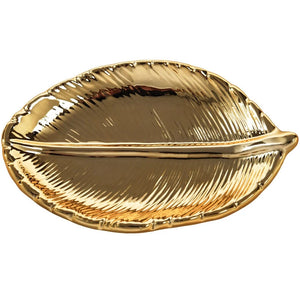 Decorative Leaf Ceramic Plate Porcelain Candy Trinket Dish