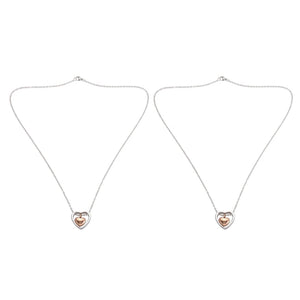 Double Heart Rose Cremation Urn Necklace Pendant Ashes Memorial