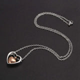 Double Heart Rose Cremation Urn Necklace Pendant Ashes Memorial