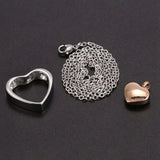 Double Heart Rose Cremation Urn Necklace Pendant Ashes Memorial