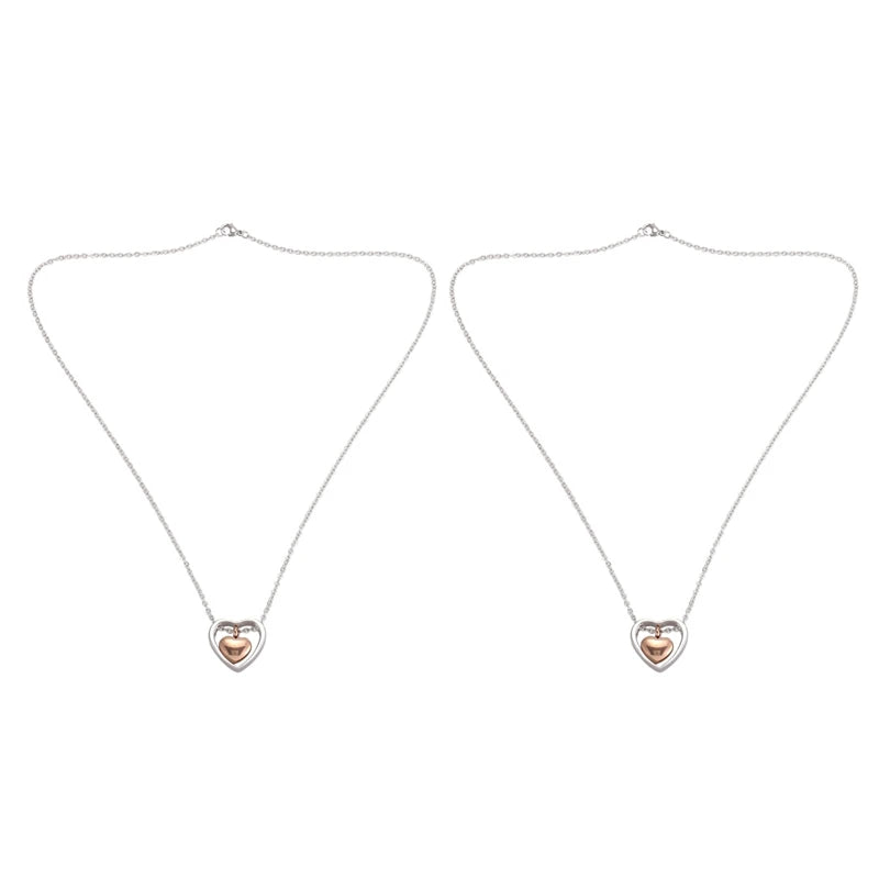 Double Heart Rose Cremation Urn Necklace Pendant Ashes Memorial