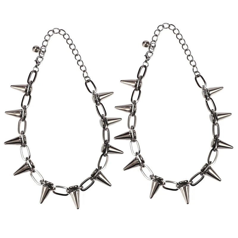 Metal Spikes Studs Rivets Punk Goth Necklace Choker Collar
