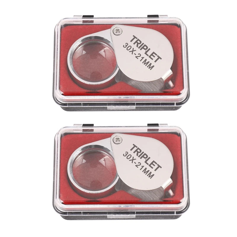 Portable 30X Power Loupe Jewelry Magnifier 21mm with Box
