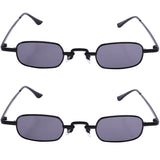 Retro Punk Clear Square Sunglasses Metal Frame-Black & Gray
