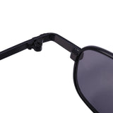 Retro Punk Clear Square Sunglasses Metal Frame-Black & Gray