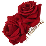 Rose Flower Hair Clip Slide Flamenco Dancer Pin Hair Accessories