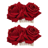 Rose Flower Hair Clip Slide Flamenco Dancer Pin Hair Accessories