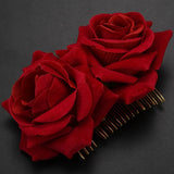 Rose Flower Hair Clip Slide Flamenco Dancer Pin Hair Accessories