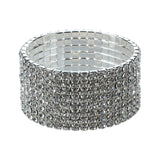2X Rhinestone Wedding Bridal Bracelet Bangle 28mm