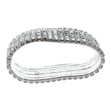 2X Rhinestone Wedding Bridal Bracelet Bangle 28mm