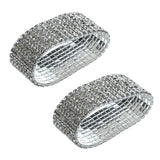 2X Rhinestone Wedding Bridal Bracelet Bangle 28mm