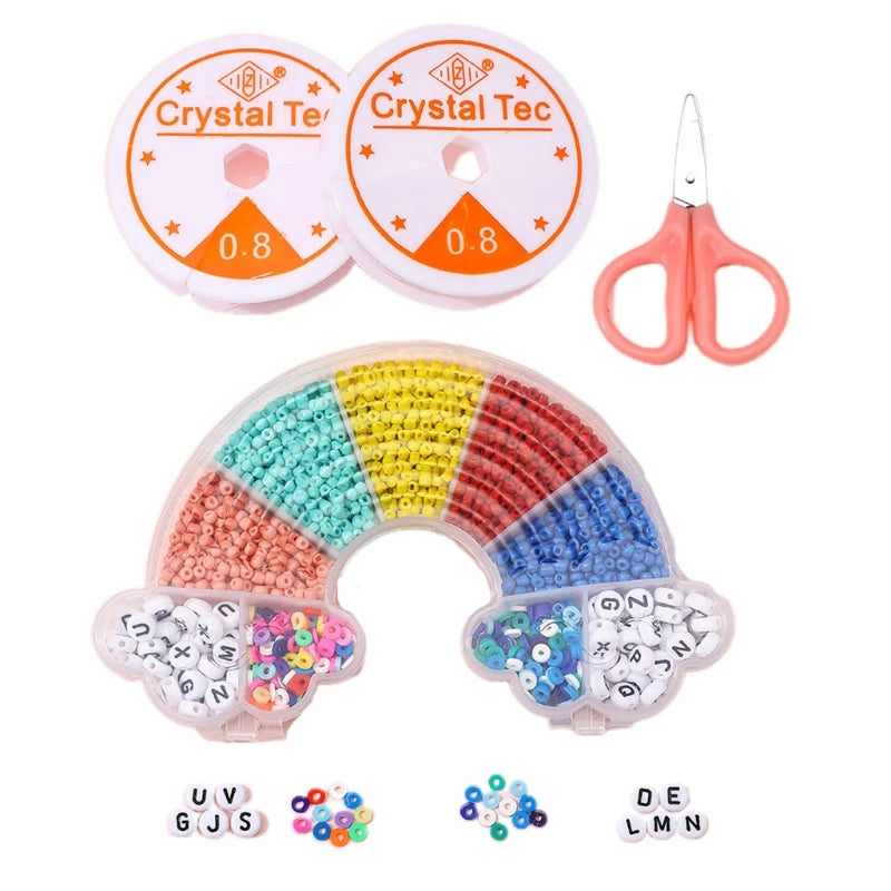 2XPC Alphabet Beads For Bracelets Making Polymer Clay Beads