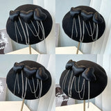 Beret Hat with Rhinestone Chain, Painter Hat, Show Face Small