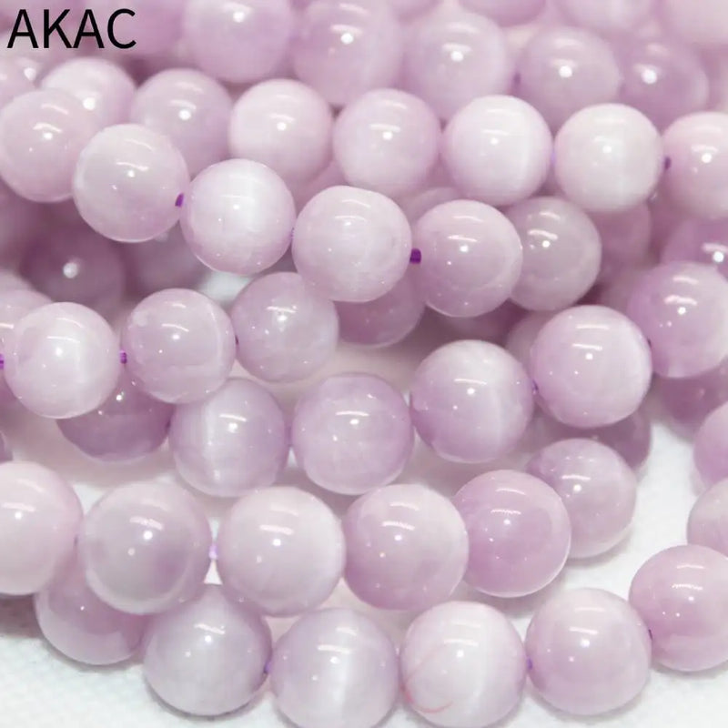 AA Natural Kunzite Cat's Eye Bracelet Beads 9-9.8mm