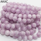 AA Natural Kunzite Cat's Eye Bracelet Beads 9-9.8mm