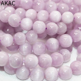 AA Natural Kunzite Cat's Eye Bracelet Beads 9-9.8mm