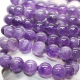 Natural Amethyst Quartz Bracelet Beads 10-11mm