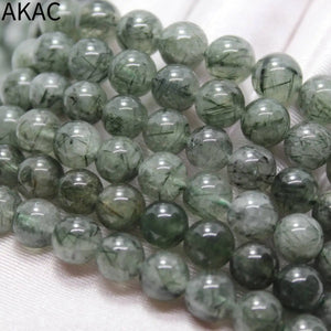 Green Rutile Quartz Bracelet 8-8.5mm Natural Beads