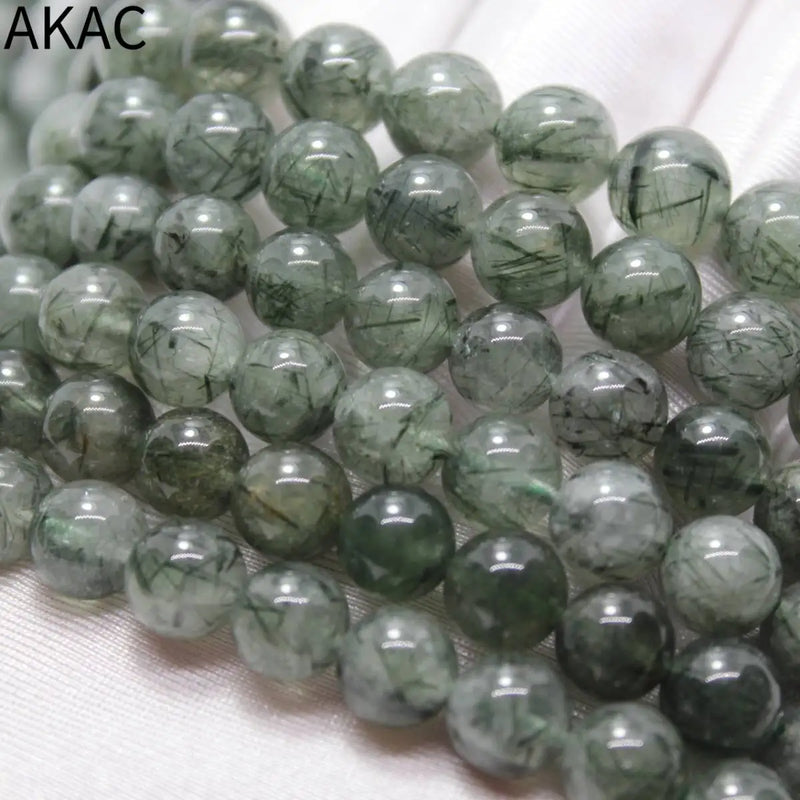 Green Rutile Quartz Bracelet 8-8.5mm Natural Beads
