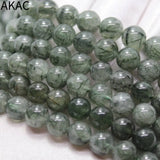 Green Rutile Quartz Bracelet 8-8.5mm Natural Beads