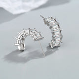 2ct Emerald Cut Moissanite Earrings S925 Sterling Silver Wedding Ear Studs