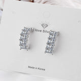 2ct Emerald Cut Moissanite Earrings S925 Sterling Silver Wedding Ear Studs