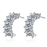 2ct Emerald Cut Moissanite Earrings S925 Sterling Silver Wedding Ear Studs