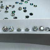 2ct Gray VVS1 Round Cut Moissanite Loose Stones 8 Heart 8 Arrow Pass Tester