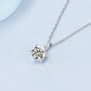 2ct VVS1 D Moissanite Necklace S925 Sterling Sliver Chain Wedding Birthday