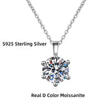 2ct VVS1 D Moissanite Necklace S925 Sterling Sliver Chain Wedding Birthday