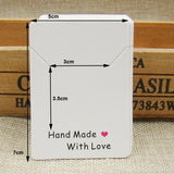 100pcs Kraft/White Love Paper Jewelry Necklace Pendant Cards + OPP Bags 5*7cm