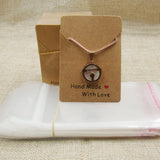 100pcs Kraft/White Love Paper Jewelry Necklace Pendant Cards + OPP Bags 5*7cm