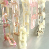 2ft Acetate Acrylic Floral Rectangle Necklace Chain
