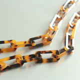 2ft Leopard Acrylic Necklace Chain, Plastic Jewelry, 28x12mm