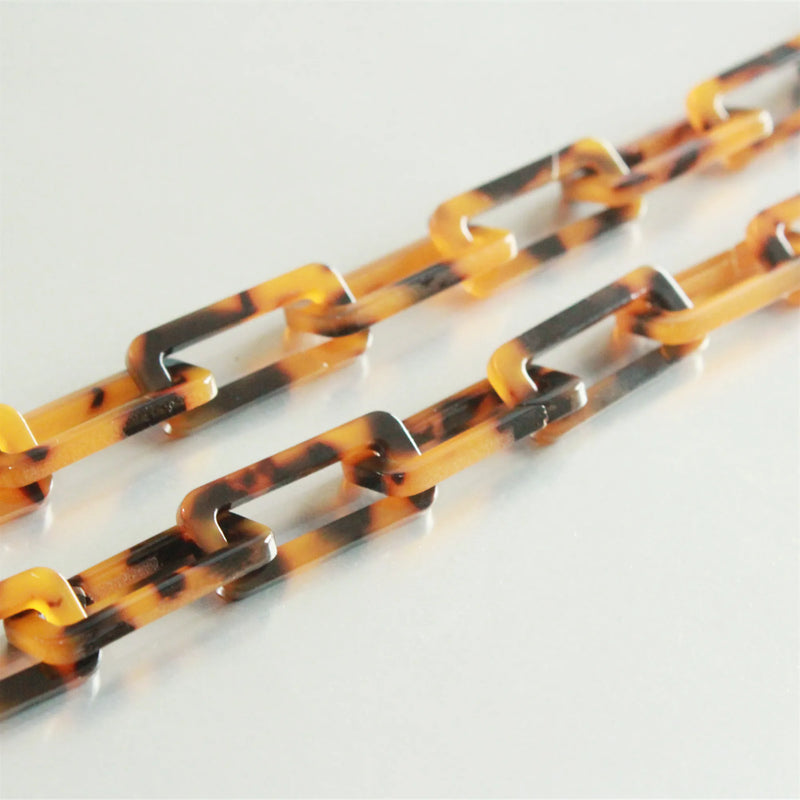 2ft Leopard Acrylic Necklace Chain, Plastic Jewelry, 28x12mm