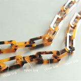 2ft Leopard Acrylic Necklace Chain, Plastic Jewelry, 28x12mm