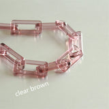 Brown Acrylic Rectangle Necklace Chain, Size 28mmx12mm