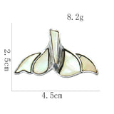 Abalone Shell Fishtail Pendant Whale Mermaid Fish Tail Charms Brooch