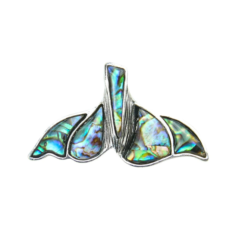 Abalone Shell Fishtail Pendant Whale Mermaid Fish Tail Charms Brooch