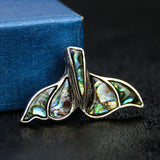 Abalone Shell Fishtail Pendant Whale Mermaid Fish Tail Charms Brooch