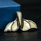 Abalone Shell Fishtail Pendant Whale Mermaid Fish Tail Charms Brooch