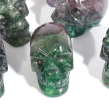 2in Natural Fluorite Skull Mineral Gemstone Carved Reiki Healing Crystal