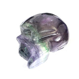 2in Natural Fluorite Skull Mineral Gemstone Carved Reiki Healing Crystal