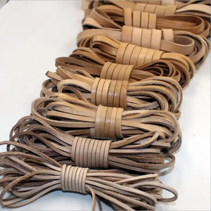 2m Flat Leather Cord 2-20mm Brown Rope for DIY Bracelet Necklace Jewelry