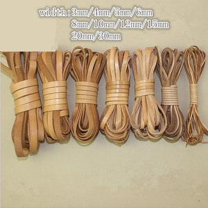 2m Flat Leather Cord 2-20mm Brown Rope for DIY Bracelet Necklace Jewelry