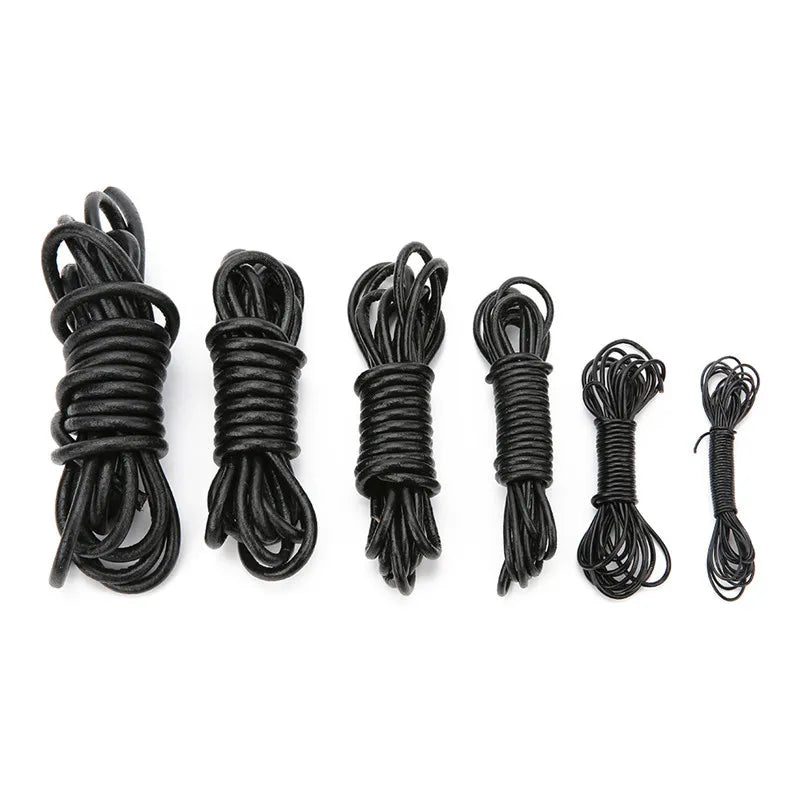 2m Round Leather Cord Thread 1-8mm Brown Rope String DIY Jewelry Making