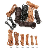 2m Round Leather Cord Thread 1-8mm Brown Rope String DIY Jewelry Making
