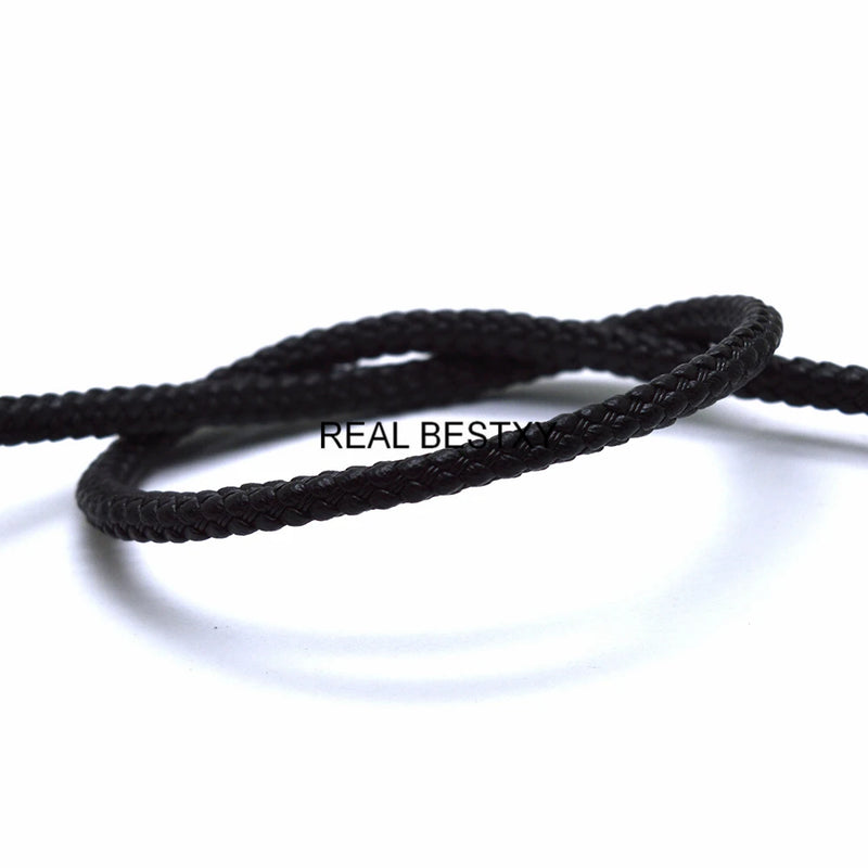 4*4mm Braided Leather Rope Steel Wire Cords for Jewelry Making