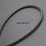5mm Brown Round Braided Leather Cord DIY Jewelry Making - 2m/Lot